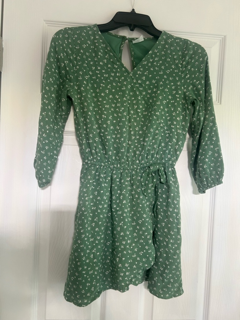 abercrombie kids Green Floral Long-Sleeve Casual Dress Sz 11/12